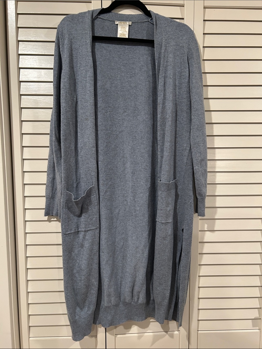 Matty M Light Blue Open-Front Long Cardigan Size M
